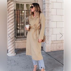 Brand new with tags Splendid Tan wool trench coatigan